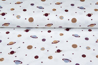Baumwolljersey bedruckt mini astro world ecru - bordeaux