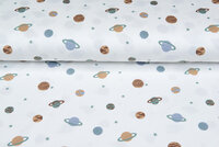 Baumwolljersey bedruckt mini astro world ecru - altgrün