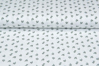 Baumwolljersey bedruckt mini branches ecru - off-white