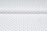 Baumwolljersey bedruckt stars ecru - rot