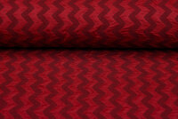 Strickstoff Jacquard zigzag rot-weinrot
