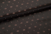 Futterstoff Jacquard Kronen VO11 dunkelbraun