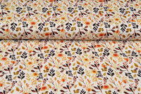 Viskose Leinen Digital bedruckt little twigs orange-gelb-sand