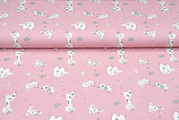 Baumwolljersey bedruckt patchworks animals rosa