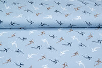 Baumwolljersey bedruckt sharks baby blau