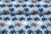 Baumwolljersey bedruckt palm baby blau