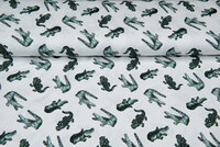 Baumwolljersey bedruckt crocodile ecru