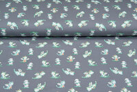 Baumwolljersey bedruckt water colour dinos grau