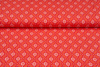 Baumwolljersey bedruckt geo circles rot