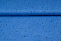 Baumwoll Musselin bedruckt little dots with foil kobalt-lila