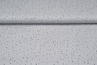 Baumwoll Musselin bedruckt little dots with foil silbergrau