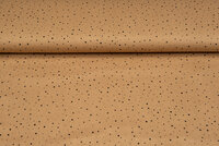 Baumwoll Musselin bedruckt little dots with foil karamel