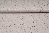 Baumwoll Musselin bedruckt little dots with foil sand-taupe