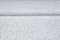 Baumwoll Musselin bedruckt little dots with foil ecru