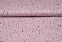 Baumwoll Musselin bedruckt little dots with foil altrosa