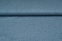 Baumwoll Musselin bedruckt little dots with foil grau-blau