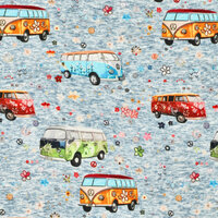 Alpenfleece bedruckt retro vans jeansblau