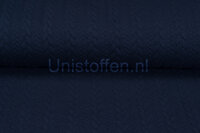 Strickstoff mit Zopfmuster Dunkelblau