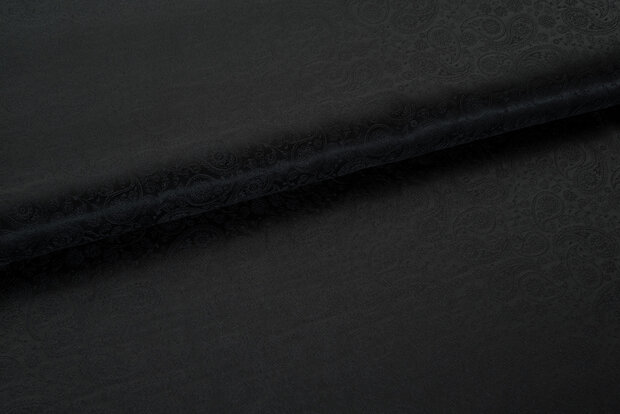 Futterstoff Jacquard small Paisley VO101 schwarz