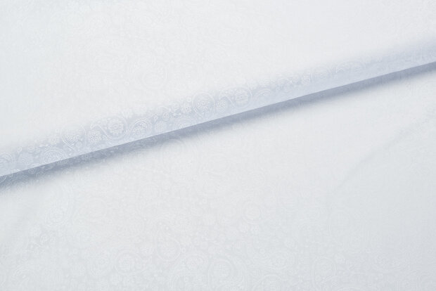 Futterstoff Jacquard small Paisley VO99 weiss