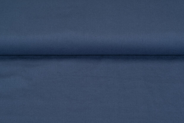 Baumwoll Leinen metallblau