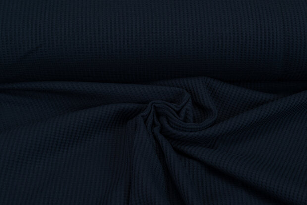 Waffelstrick Jersey dunkelblau