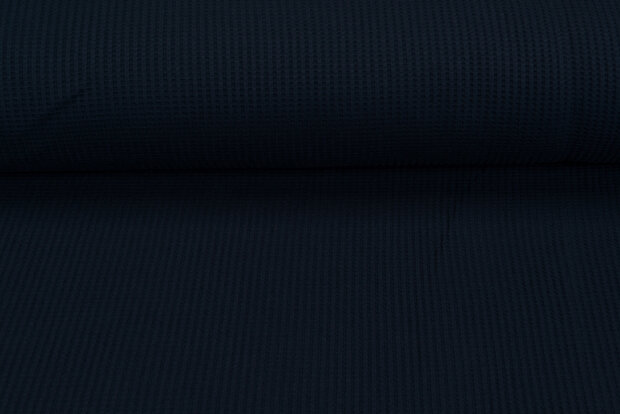 Waffelstrick Jersey dunkelblau