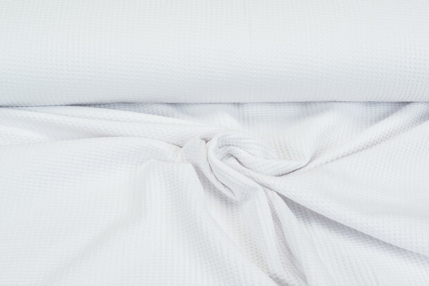 Waffelstrick Jersey Weiss