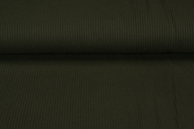 Waffelstrick Jersey camouflage gr&uuml;n