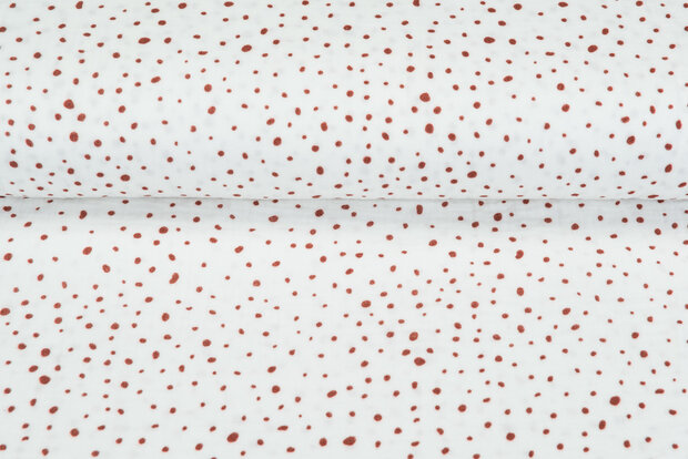 Baumwoll Musselin bedruckt Dots rost