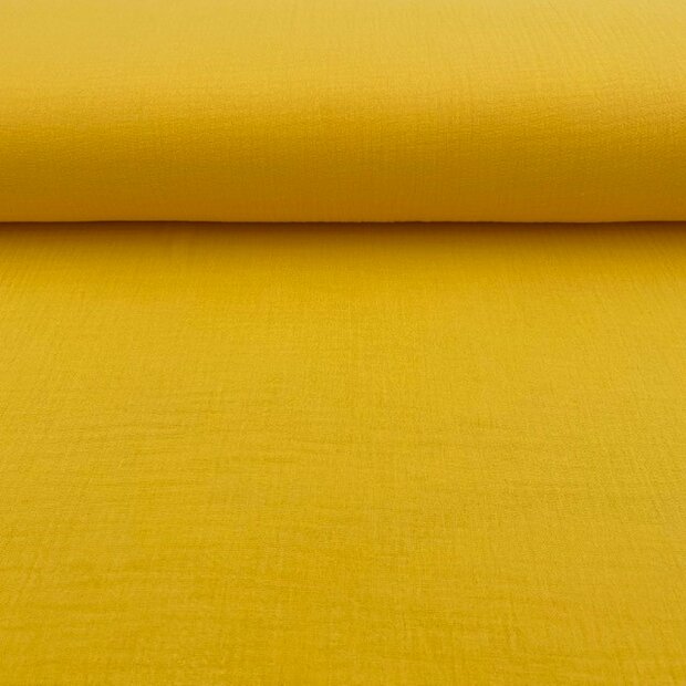 Baumwoll Musselin uni lemon
