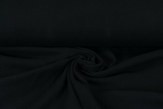 Baumwoll Musselin uni schwarz
