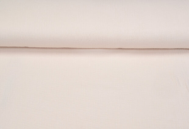 Baumwoll Musselin uni hell beige