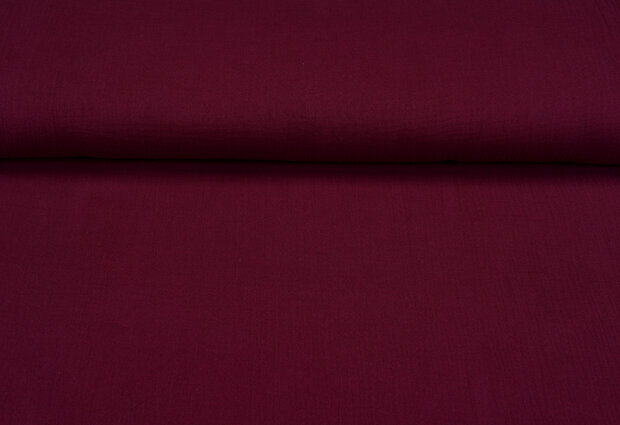 Baumwoll Musselin uni bordeaux