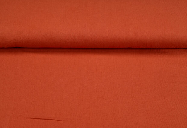 Baumwoll Musselin uni rost orange