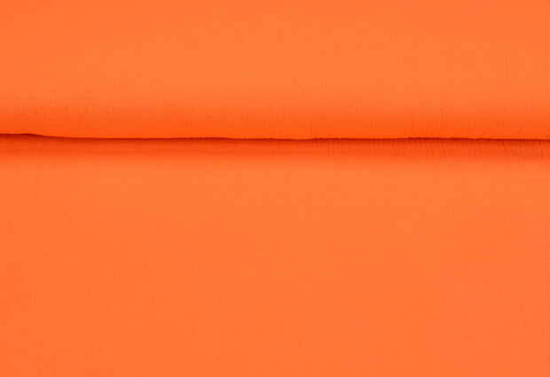 Baumwoll Musselin uni leuchtend orange