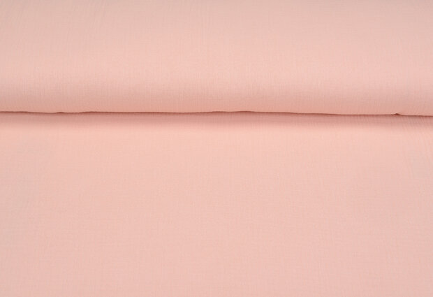 Baumwoll Musselin uni hell lachsrosa