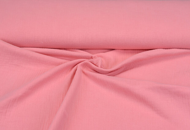 Baumwoll Musselin uni frisches rosa