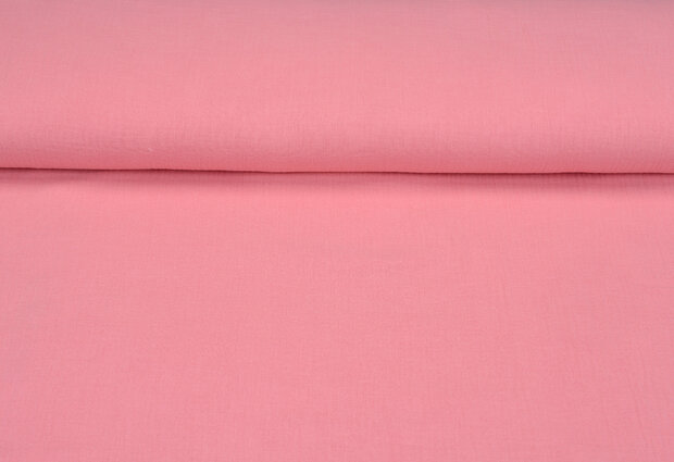 Baumwoll Musselin uni frisches rosa