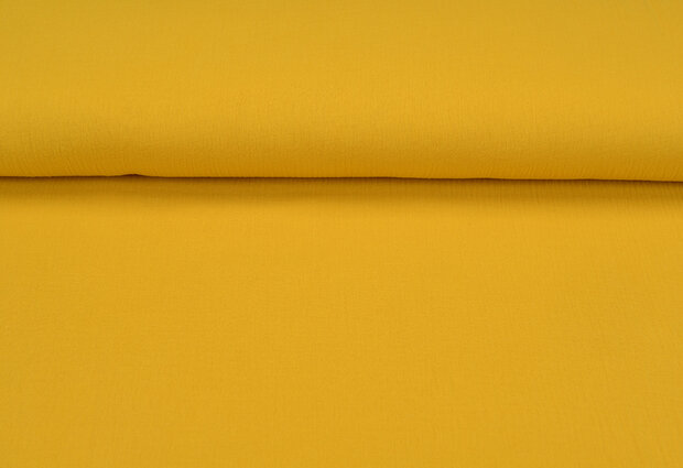 Baumwoll Musselin uni ockergelb