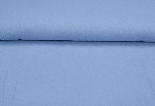 Baumwoll Musselin uni blau-grau