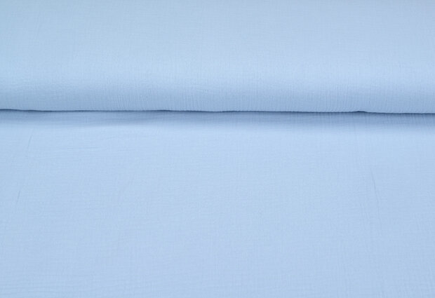 Baumwoll Musselin uni baby blau 1