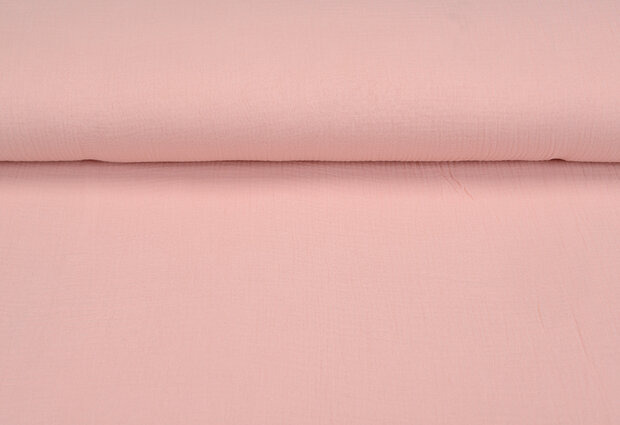 Baumwoll Musselin uni hell lachsrosa 1