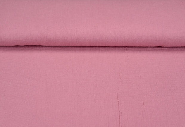 Baumwoll Musselin uni pastell rosa
