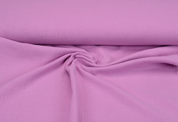 Baumwoll Musselin uni flieder-lila