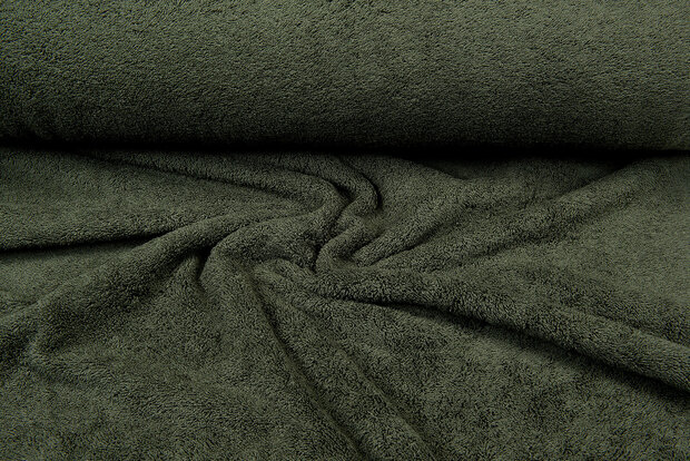 Frottee stoff armeegr&uuml;n