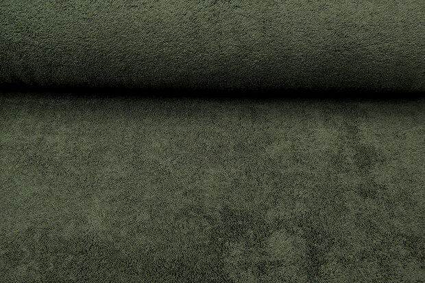 Frottee stoff armeegr&uuml;n