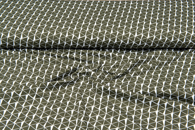 Baumwolljersey bedruckt diamond armeegr&uuml;n