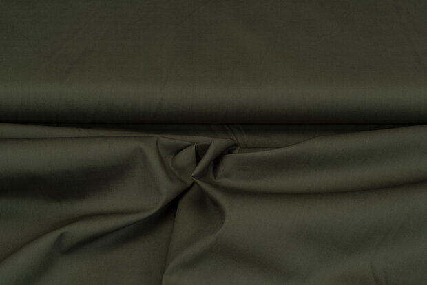 Baumwolle Popeline uni army gr&uuml;n