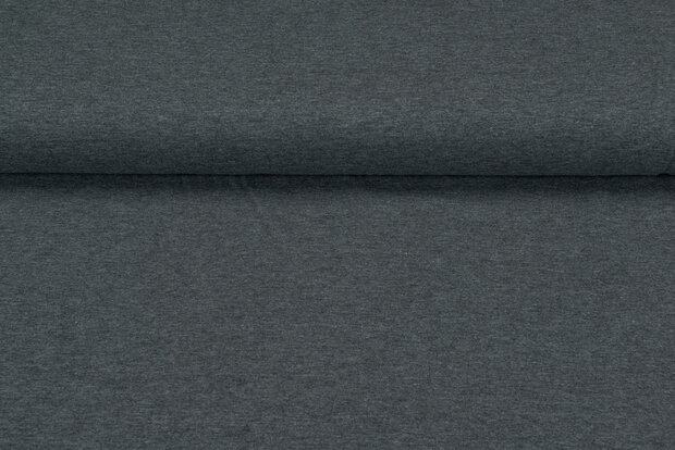 Baumwolljersey uni dunkelgrau meliert